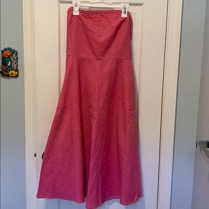 Jcrew size 4 strapless pink polka dot dress